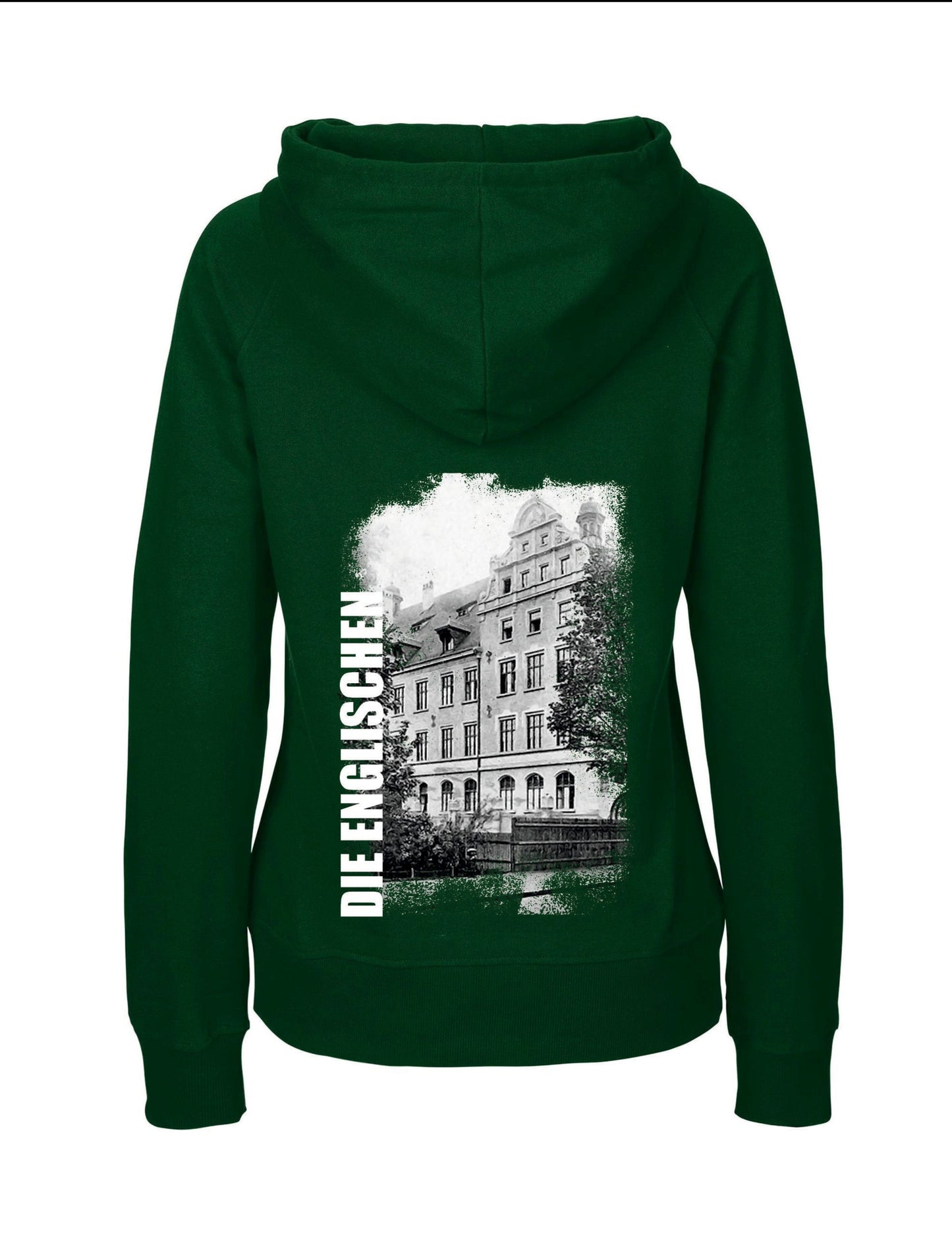 Hoodie mit Rückenprint "Schulgebäude" - Damen