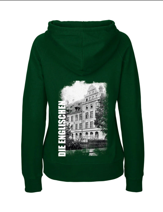 Hoodie mit Rückenprint "Schulgebäude" - Damen