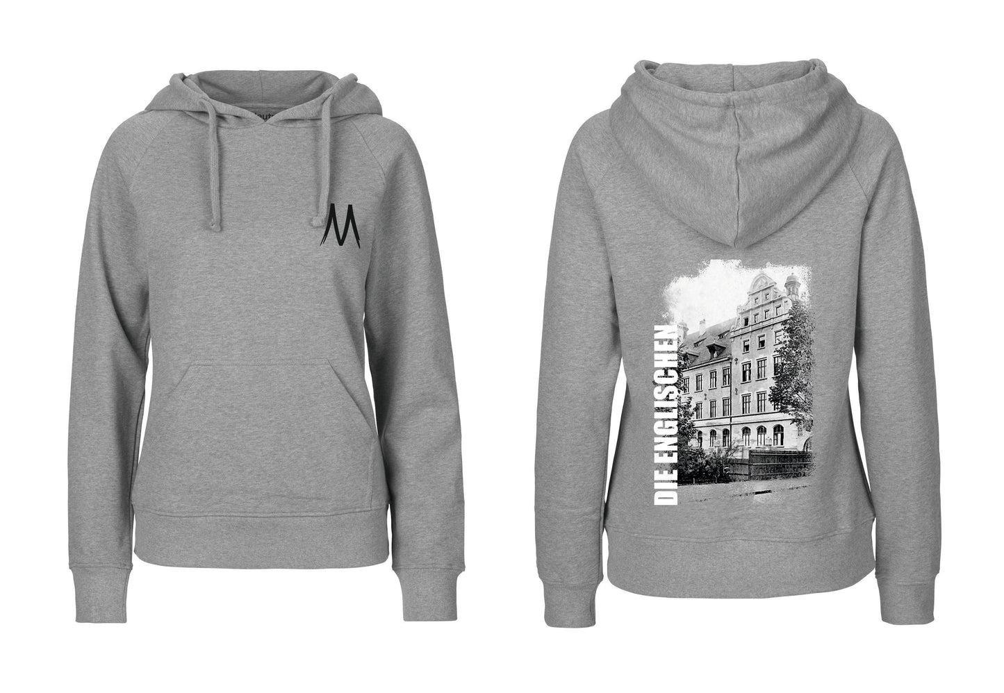 Hoodie mit Rückenprint "Schulgebäude" - Damen
