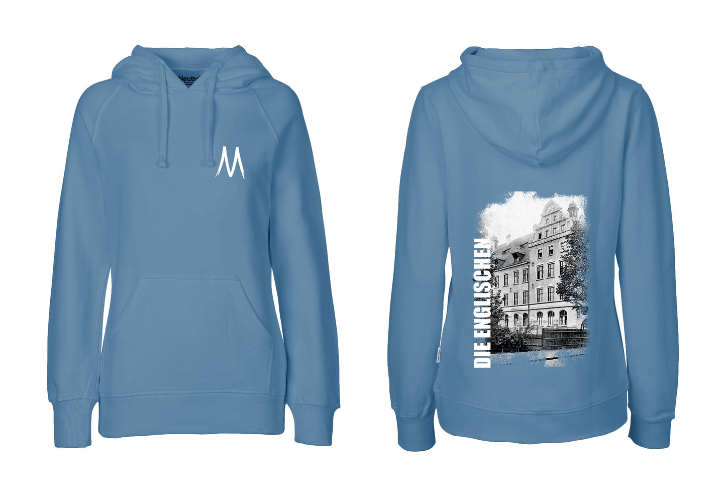 Hoodie mit Rückenprint "Schulgebäude" - Damen