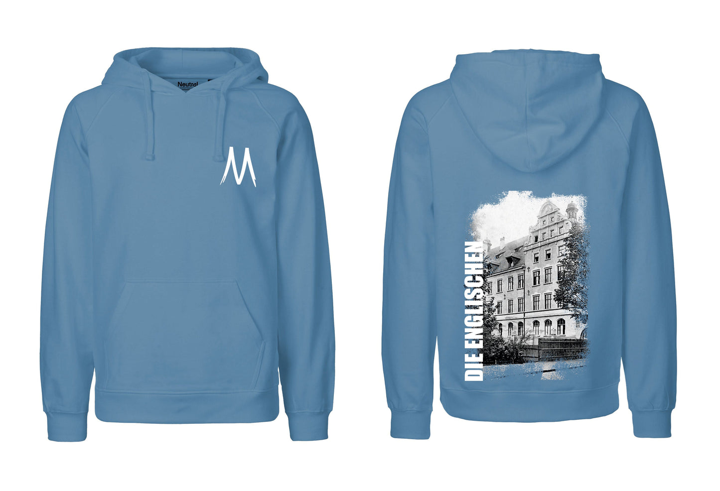 Hoodie mit Rückenprint "Schulgebäude" - Herren