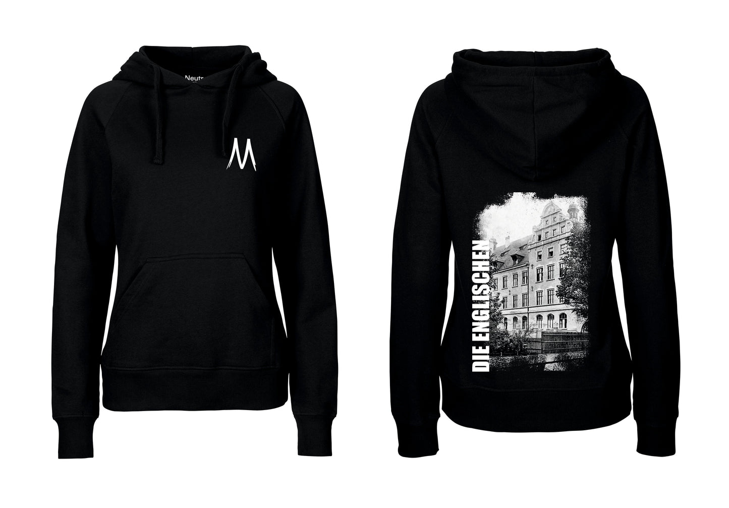 Hoodie mit Rückenprint "Schulgebäude" - Damen