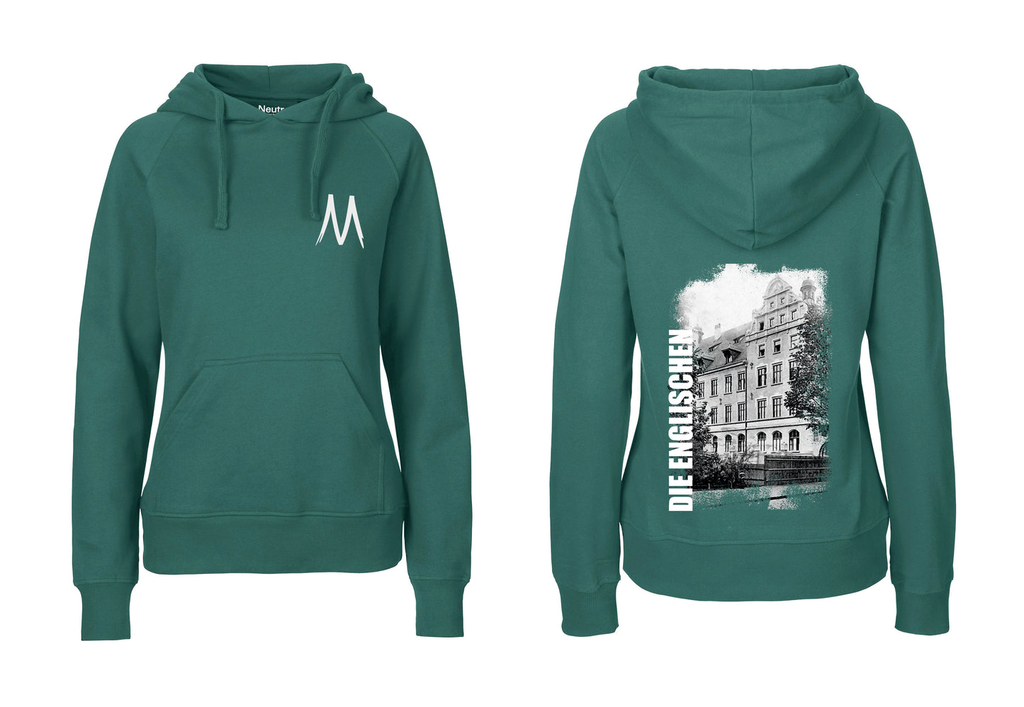 Hoodie mit Rückenprint "Schulgebäude" - Damen