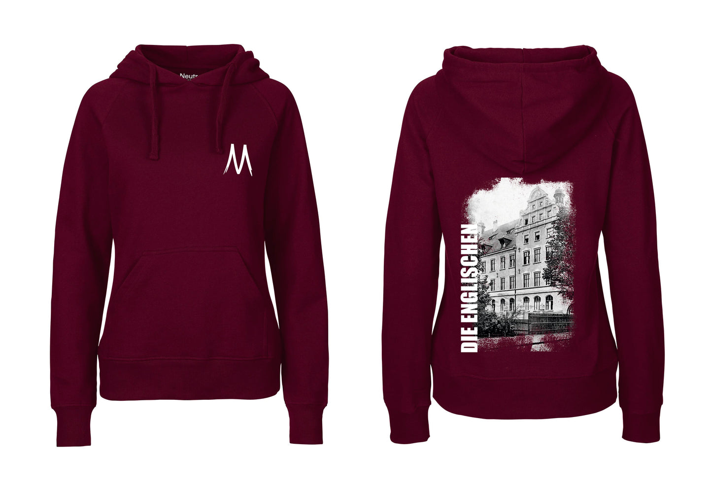 Hoodie mit Rückenprint "Schulgebäude" - Damen