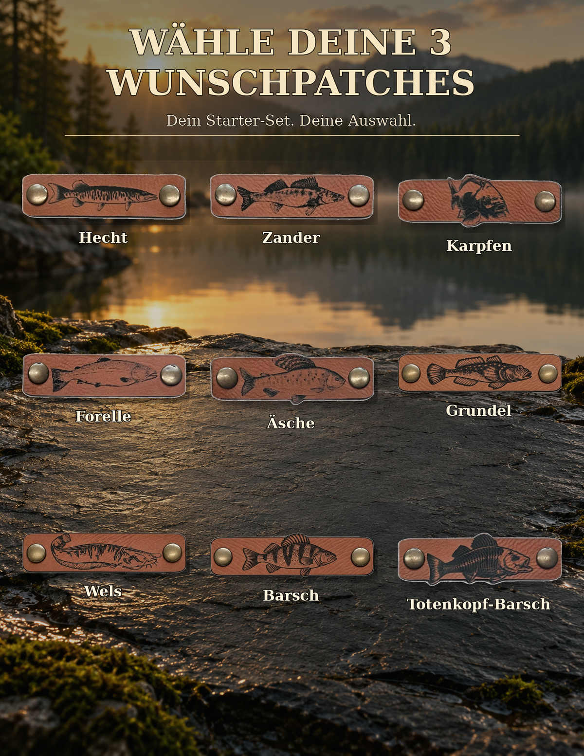 SÜßWASSER STARTER SET  – 3er Patch Set