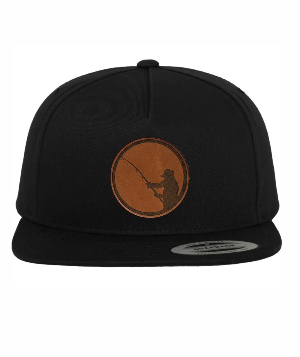 Angler-Cap mit geradem Schirm und Lederpatch