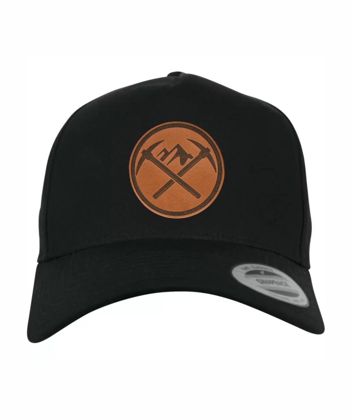 Bergarbeiter-Cap mit gebogenem Schirm und Lederpatch