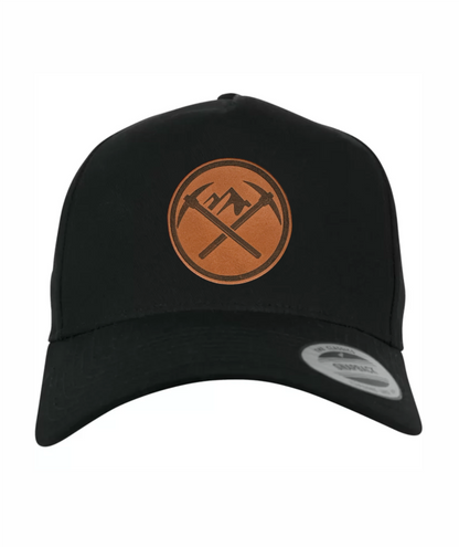 Bergarbeiter-Cap mit gebogenem Schirm und Lederpatch