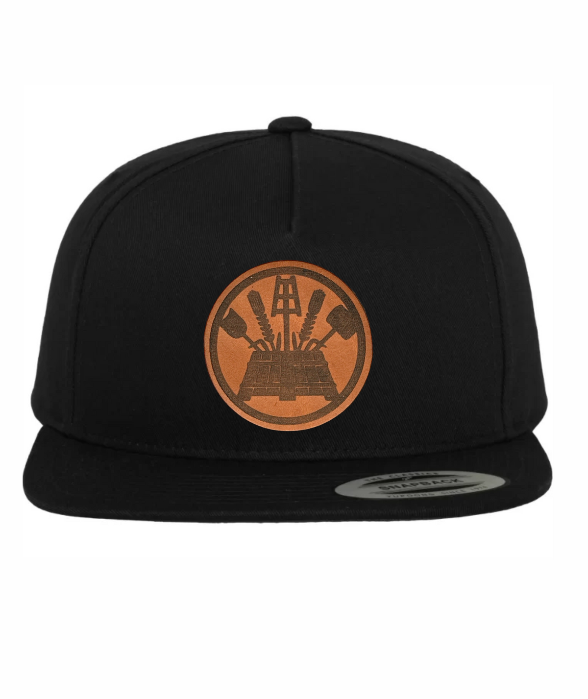 Brauer-Cap mit geradem Schirm und Lederpatch