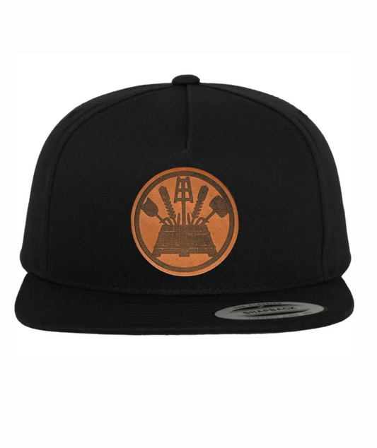 Brauer-Cap mit geradem Schirm und Lederpatch