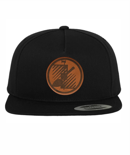 Fliesenleger-Cap mit geradem Schirm und Lederpatch