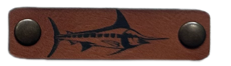 Holy Fish Wechselpatch Marlin aus braunem Kunstleder