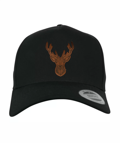 Jäger-Cap mit gebogenem Schirm und Hirsch-Lederpatch