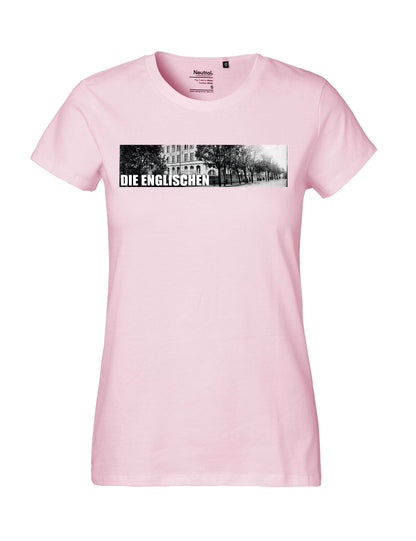 Shirt mit Brustprint "Schulgebäude" - Damen